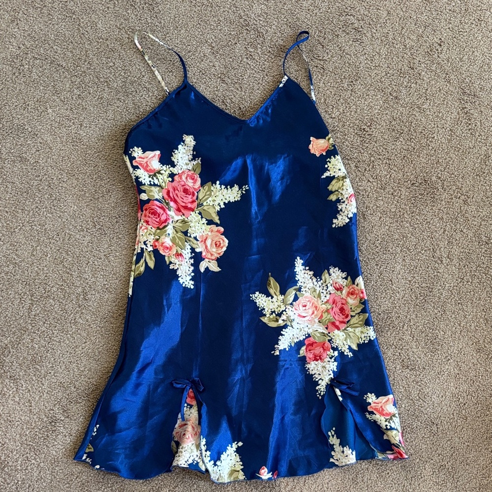 Floral Satin Nightgown